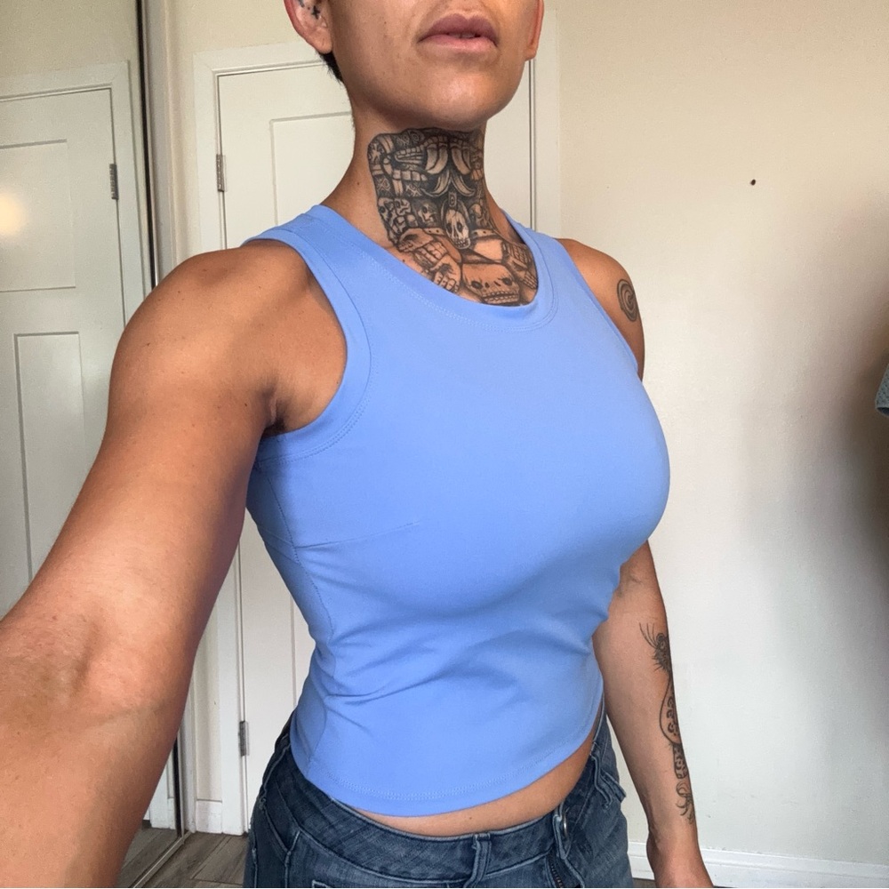 Women’s Blue Tank Top - built in tank bra